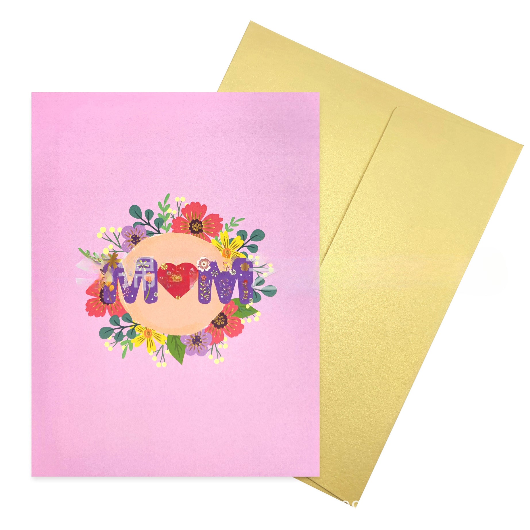 Wholesale of 10pcs/pack Mother's Day Paper Flower Three-dimensional Greeting Cards